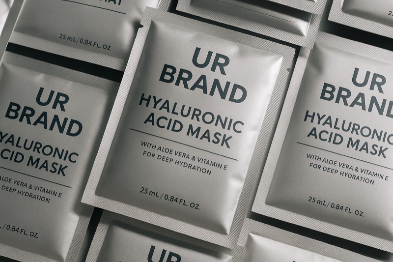 Example packaging for a sheet mask in an individual foil pouch